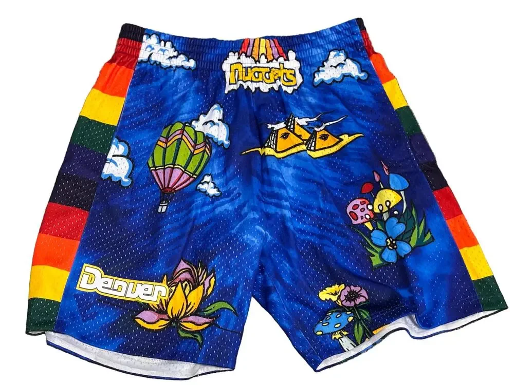 Denver Nuggets Mitchell & Ness NBA Swingman Blue Shorts Mens L NWOT